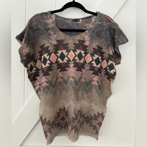 Aztec design knit top